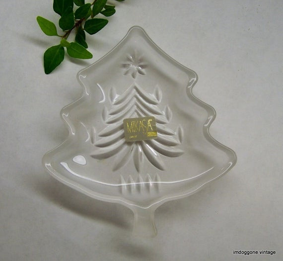 Christmas Tree Candy Dish
 Mikasa Crystal Dish Christmas Tree Dish Etched by imdoggone