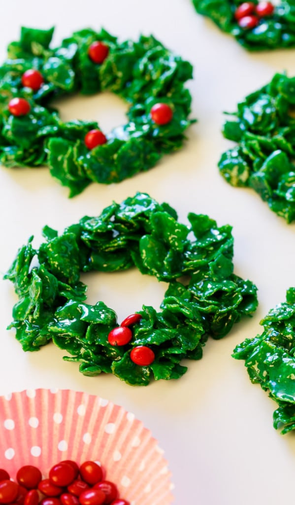 Christmas Wreath Cookies With Corn Flakes
 Cornflake Christmas Wreaths Spicy Southern Kitchen