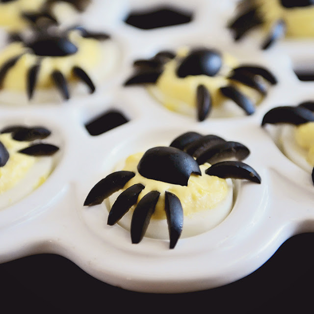 Deviled Eggs Spider Halloween
 Simply Gourmet Spider Eggs for Halloween