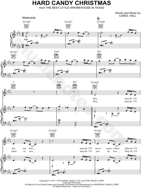 Dolly Parton Hard Candy Christmas Lyrics
 Dolly Parton "Hard Candy Christmas" Sheet Music in Eb