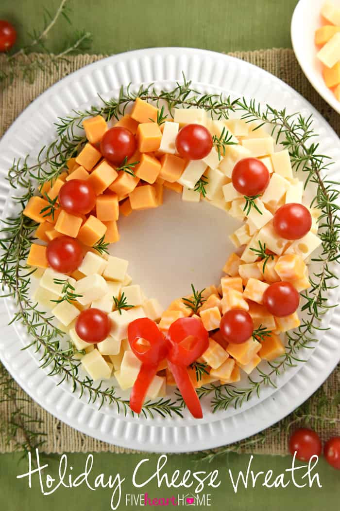 Easy Appetizers For Christmas
 Holiday Cheese Wreath • FIVEheartHOME