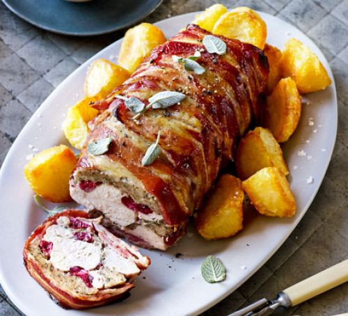 Easy Christmas Dinners
 Roast turkey breast wrapped in bacon recipe