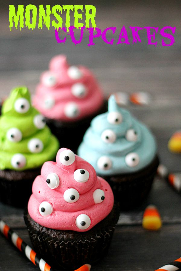 Easy Halloween Cupcakes For School
 Monster Cupcakes