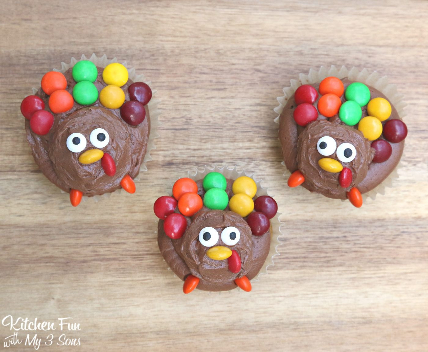 Easy Thanksgiving Turkey
 Turkey Cupcakes for Thanksgiving Kitchen Fun With My 3 Sons
