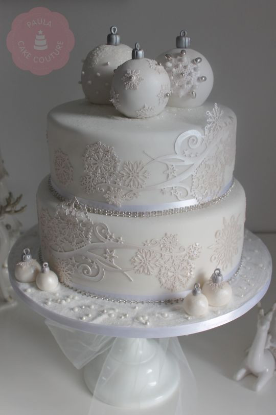 Elegant Christmas Cakes
 Christmas Wedding cake by Paulacakecouture CakesDecor