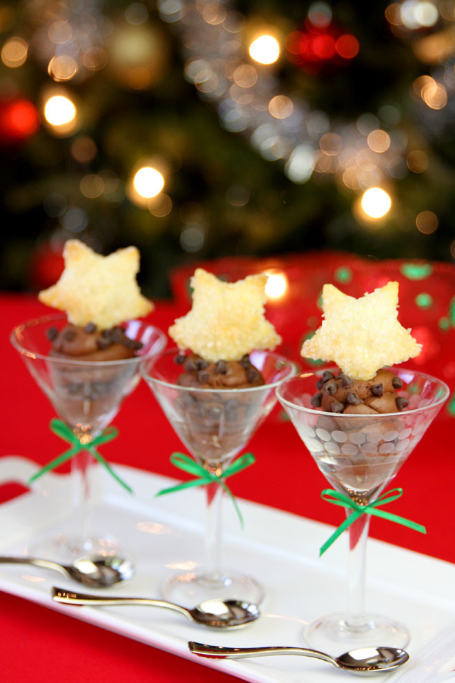 Elegant Christmas Desserts
 Elegant Sugared Pastry Stars & Chocolate Mousse Dessert