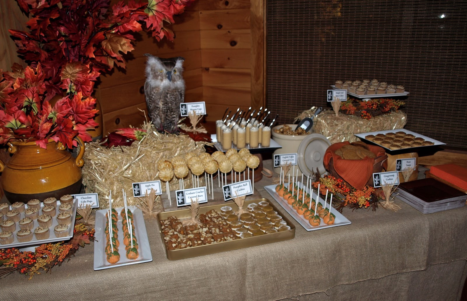 Fall Party Desserts
 a party style fall festival dessert table