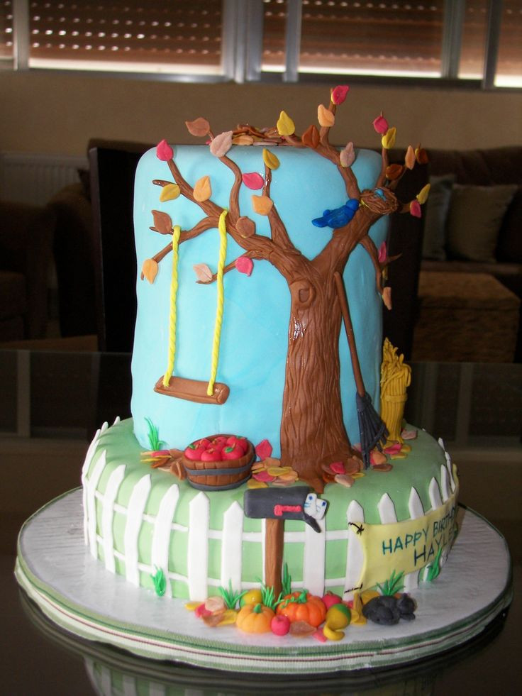 Fall Themed Birthday Cake
 Fall themed birthday cake