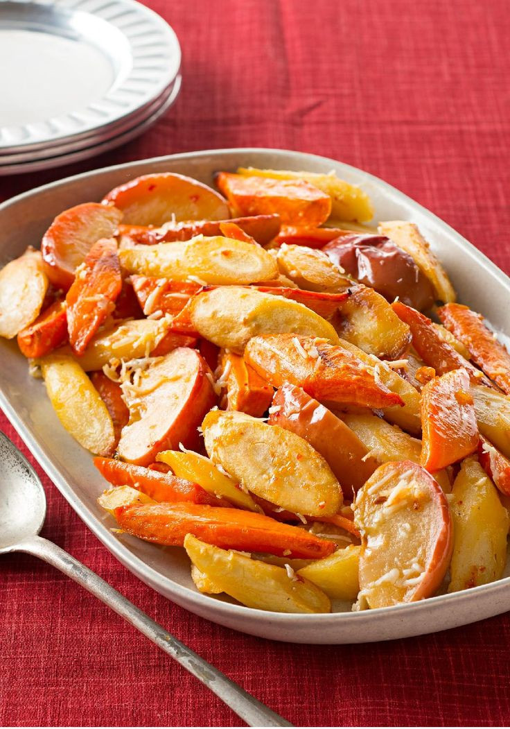 Fall Vegetable Side Dishes
 Oven Roasted Root Ve ables & Apples — This savory fall