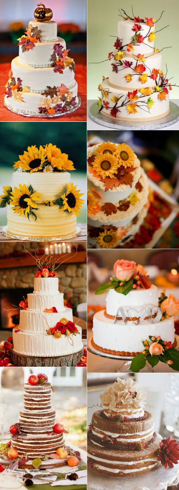 Fall Wedding Cakes
 31 Beautiful Naked Wedding Cake Ideas For 2016