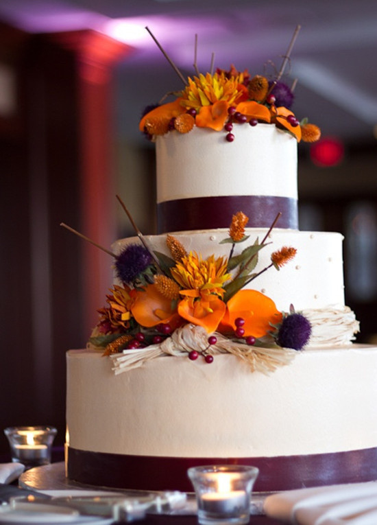 Fall Wedding Cakes
 Fall Wedding Ideas And Invitations Purple And Orange Wedding