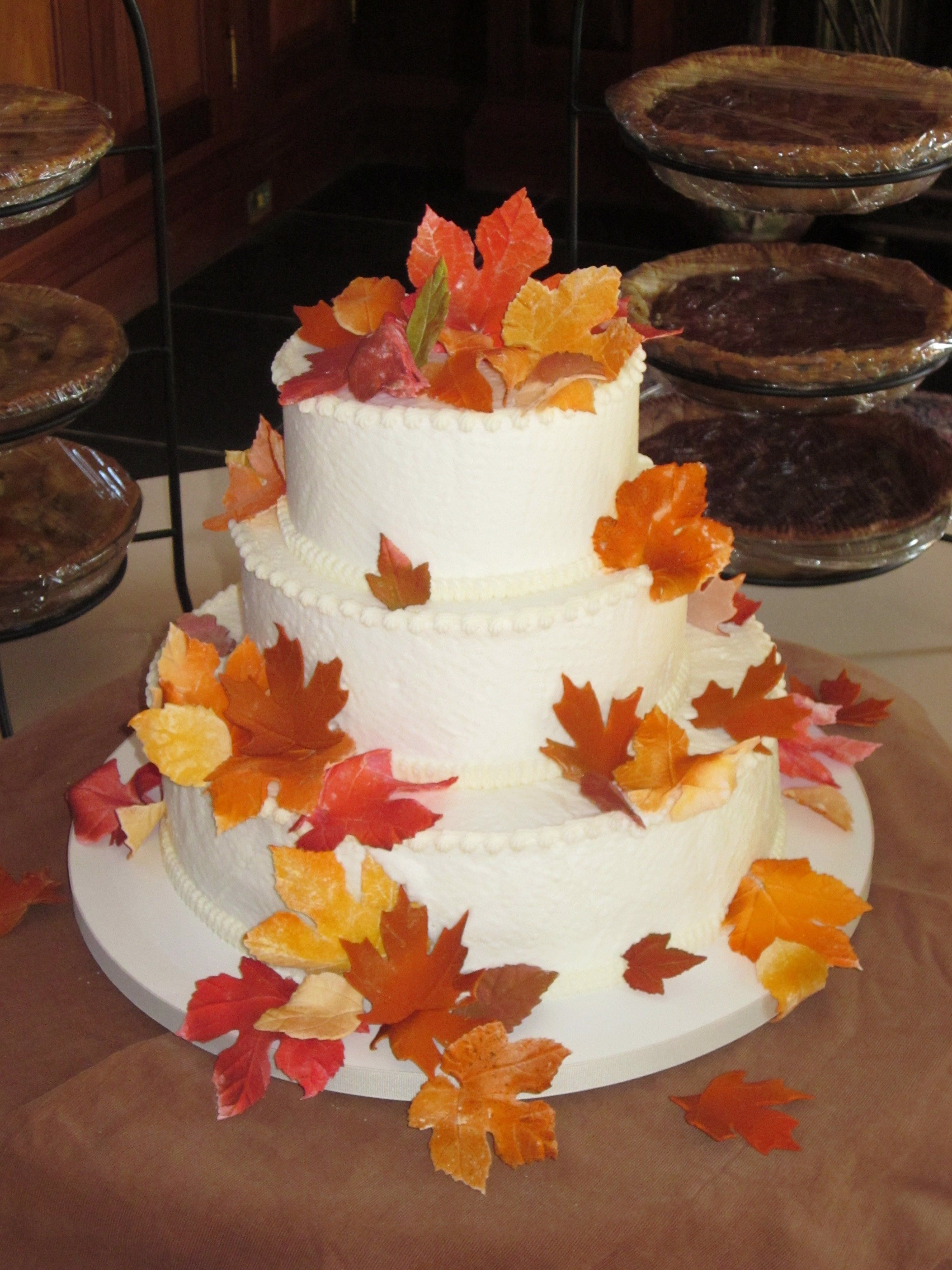 Fall Wedding Cakes With Leaves
 Pin by Cakes by Graham on Wedding Cakes Autumn