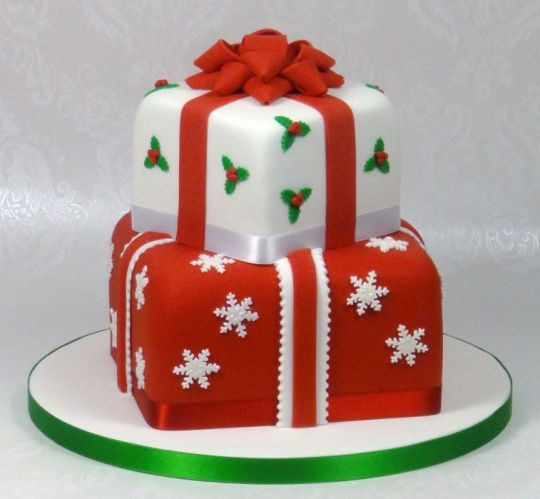 Fancy Christmas Cakes
 Stacked Christmas Presents Cake cake by Ceri Badham