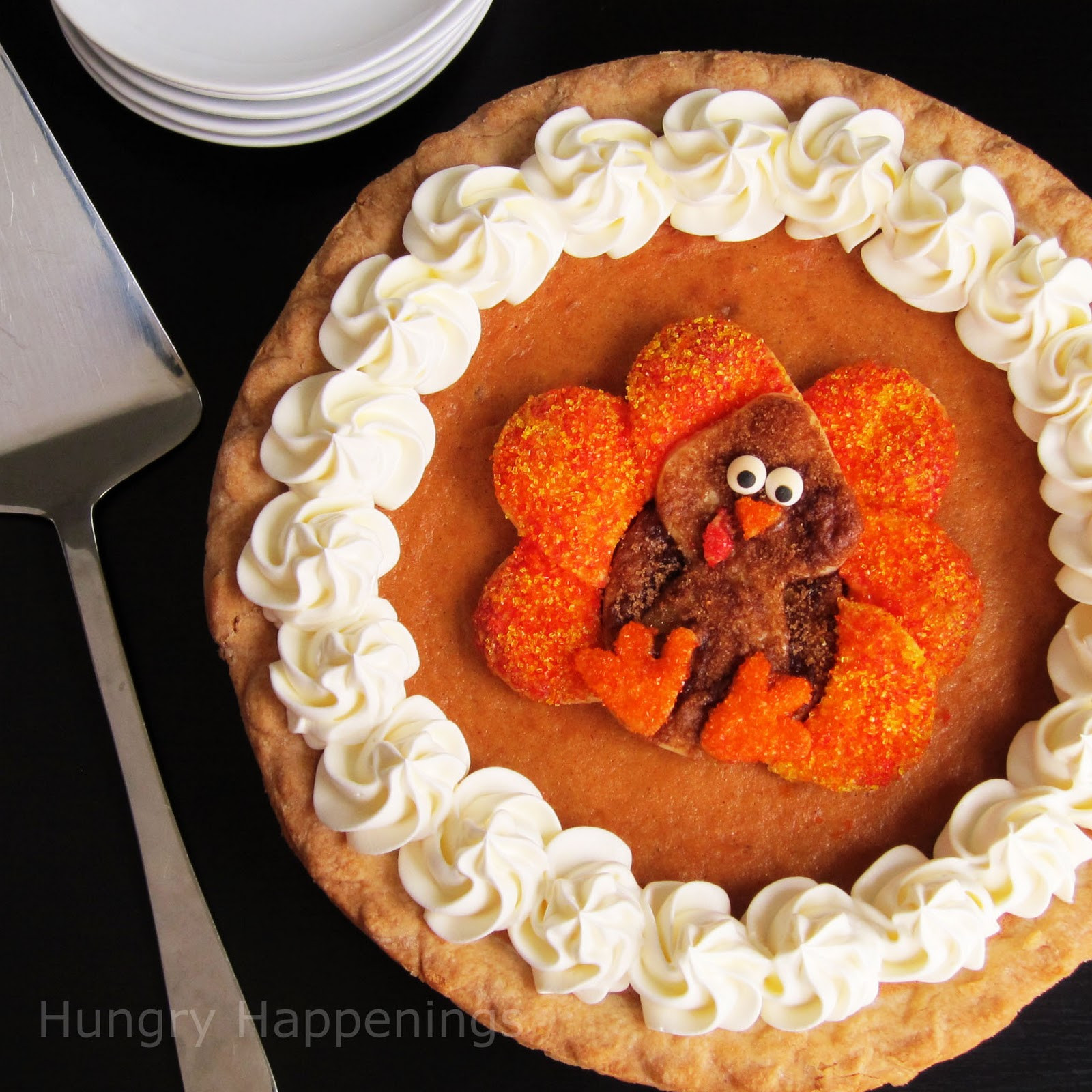 Festive Thanksgiving Desserts
 Decorated Pumpkin Pie Festive Thanksgiving Dessert