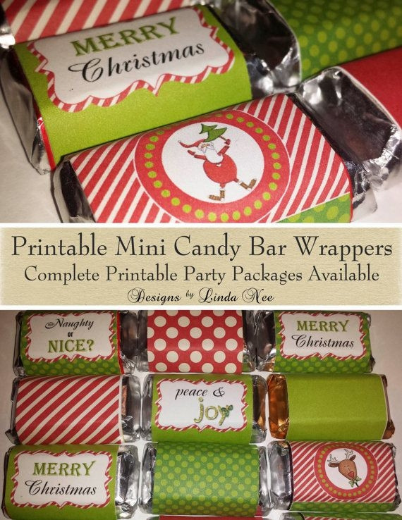 Free Printable Christmas Candy Bar Wrappers
 Candy Bar Wrappers Santa Christmas Mini Hershey Bar