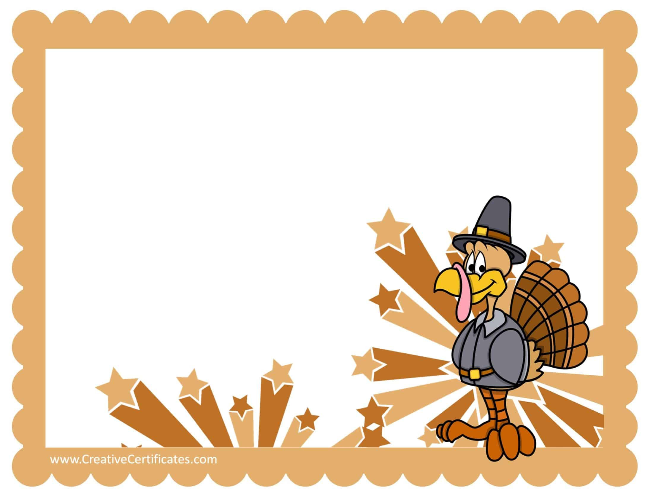 Free Turkey Clipart Thanksgiving
 Free Thanksgiving Border Templates Customizable & Printable