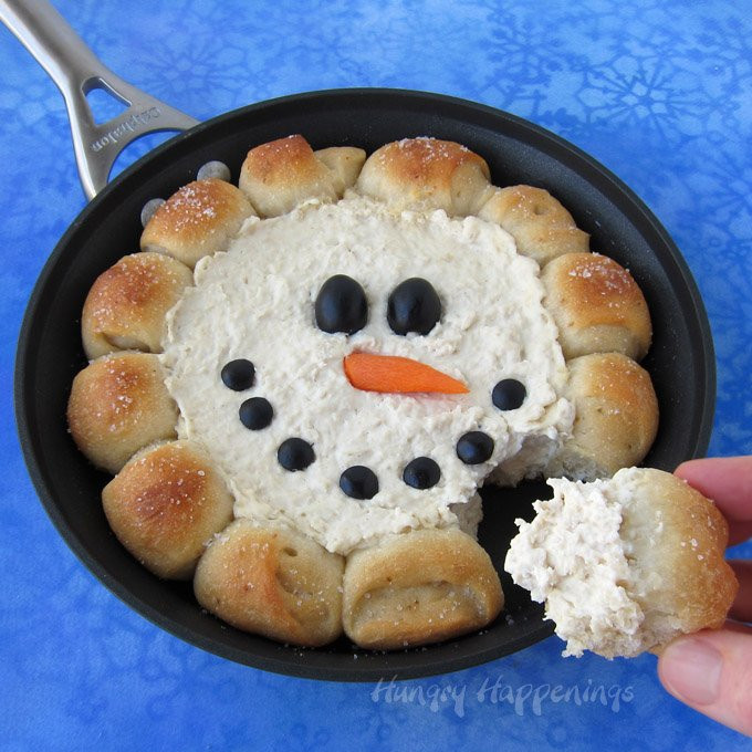 Fun Christmas Appetizers
 Skillet Dip Snowman Christmas Appetizer Hot Chicken Dip