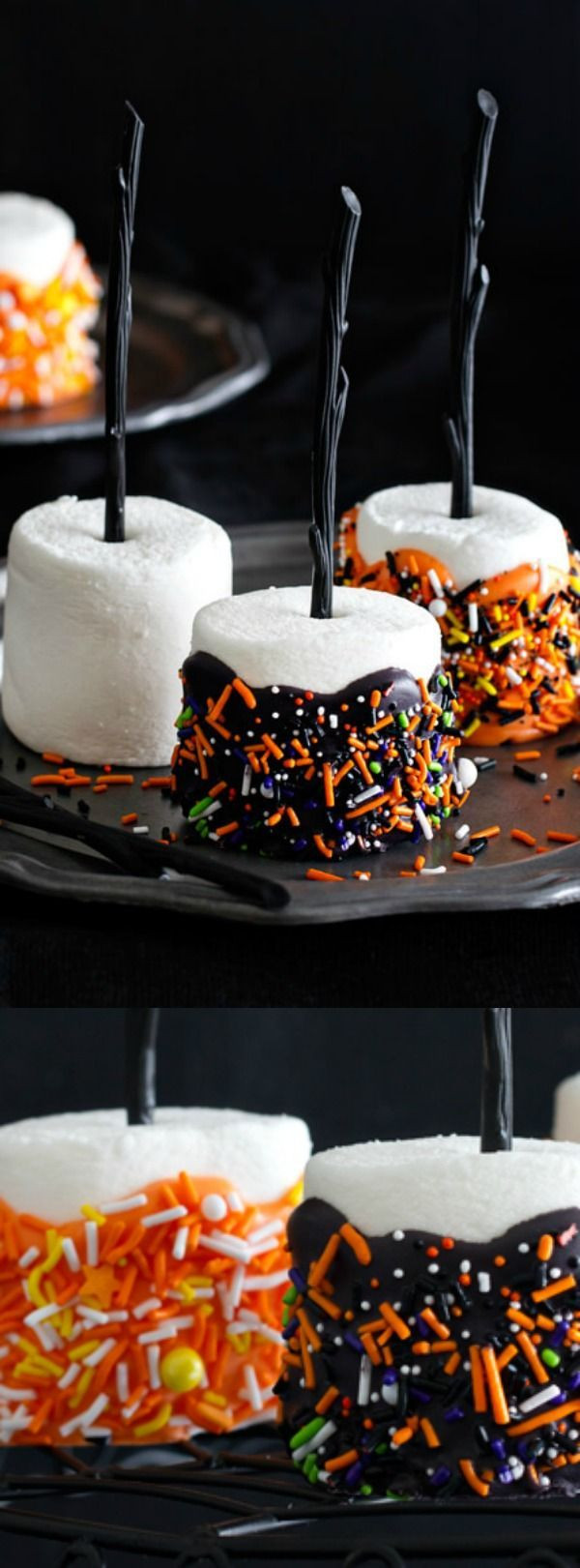 Fun Halloween Desserts
 These Halloween Marshmallow Pops from My Baking Addiction