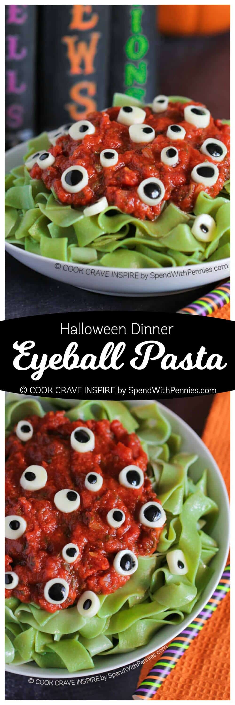Fun Halloween Dinners
 Eyeball Pasta Halloween Dinner Idea Spend With Pennies