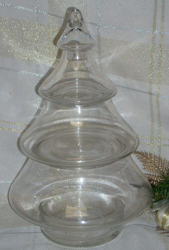 Glass Christmas Tree Candy Jar
 Morgantown Glass Christmas Tree Stack Apothecary Jar