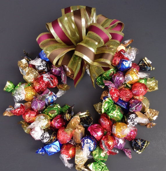 Gourmet Christmas Candy
 Chocolate Candy Wreath Holiday Thanksgiving by