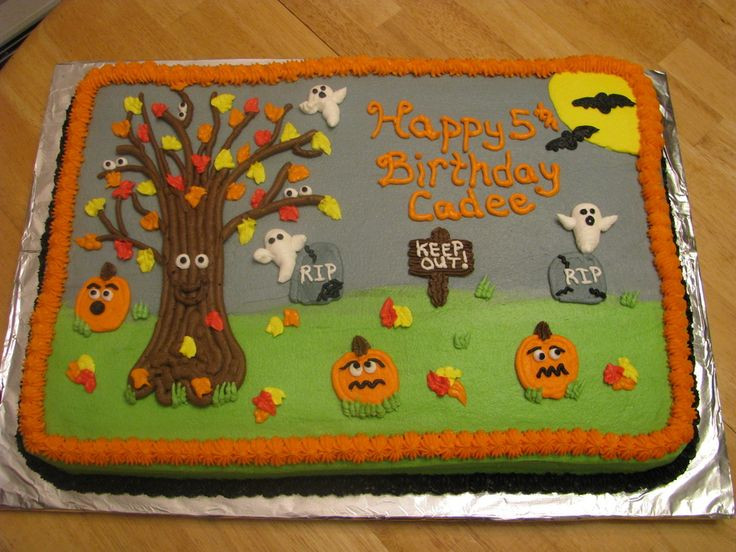 Halloween Birthday Sheet Cakes
 17 Best images about cakes and cupcakes on Pinterest