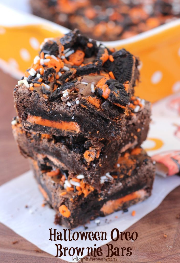 Halloween Brownies Recipes
 Halloween Oreo Brownie Bars I Dig Pinterest