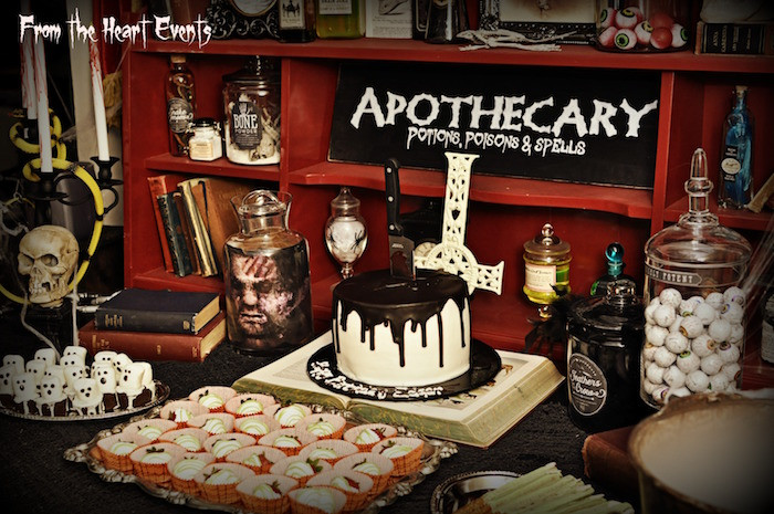 Halloween Cakes Games
 Kara s Party Ideas Creepy Apothecary Vintage Halloween