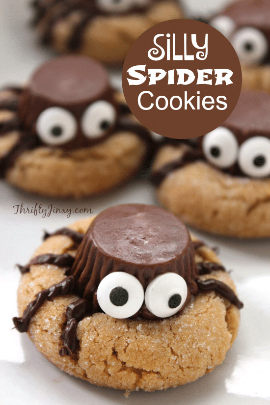 Halloween Cookies Recipes
 Silly Halloween Spider Cookies Recipe Thrifty Jinxy