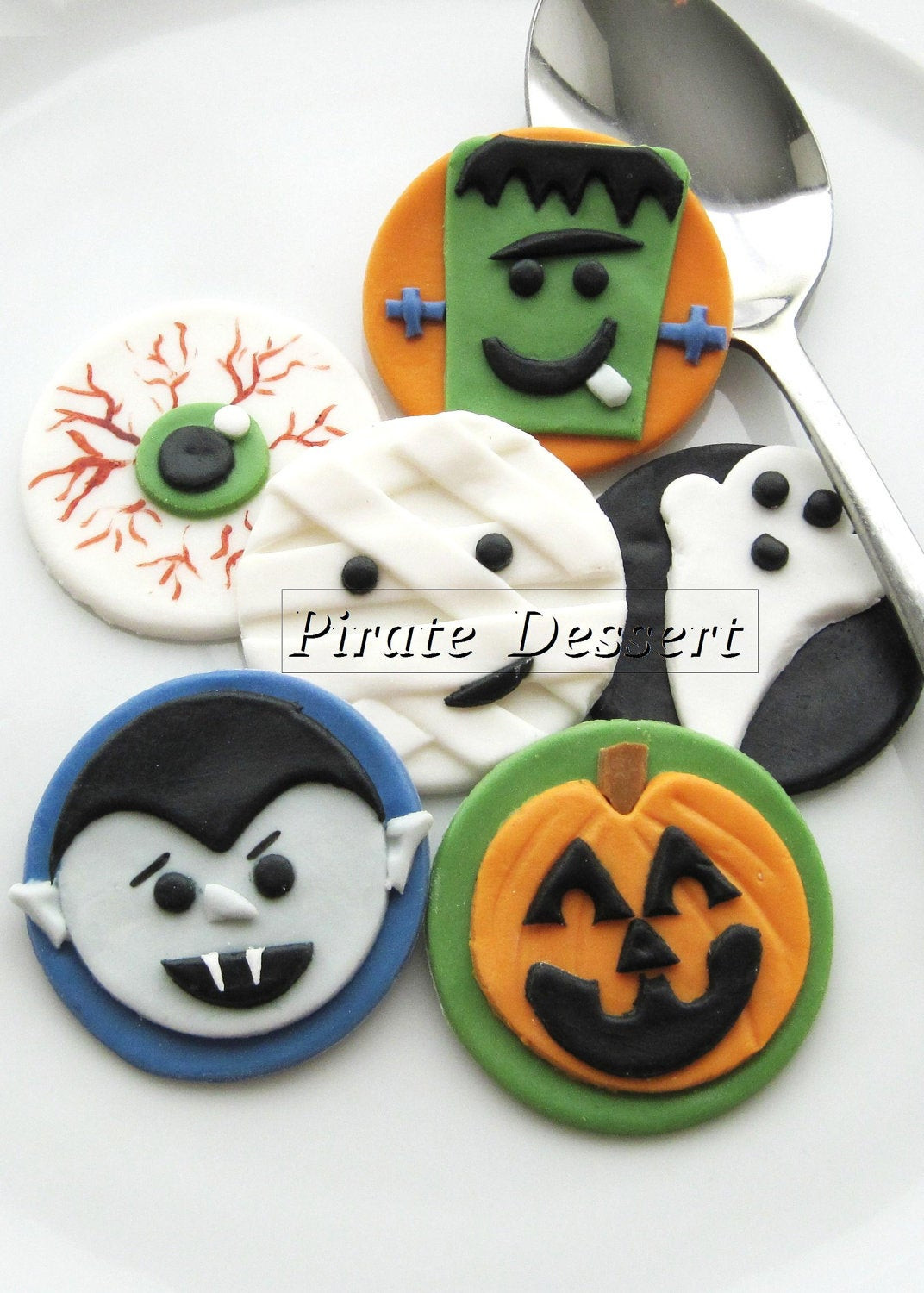 Halloween Cupcakes Decorations
 Edible Halloween cupcake toppers MONSTERS Fondant cake