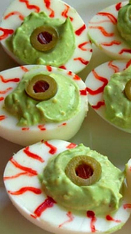 Halloween Deviled Eggs Eyeballs
 Creepy Monster Eyeball Recipe Eggs for Halloween