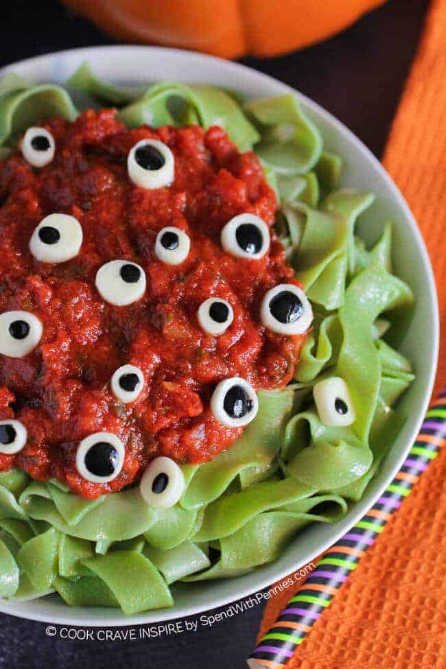 Halloween Dinner Ideas For Kids
 Eyeball Pasta Halloween Dinner Idea Spend With Pennies