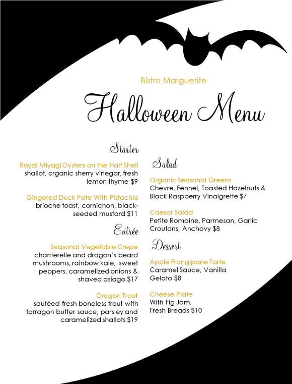 Halloween Dinner Menus
 17 Halloween Promotion Ideas for Restaurants and Bars