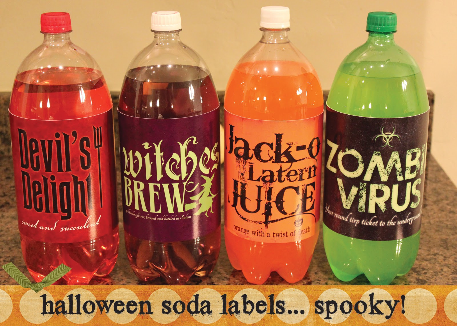 Halloween Drinks Labels
 cm2 Halloween soda labels Free printable