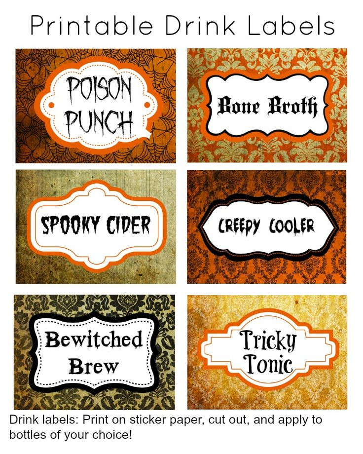 Halloween Drinks Labels
 1000 ideas about Drink Labels on Pinterest