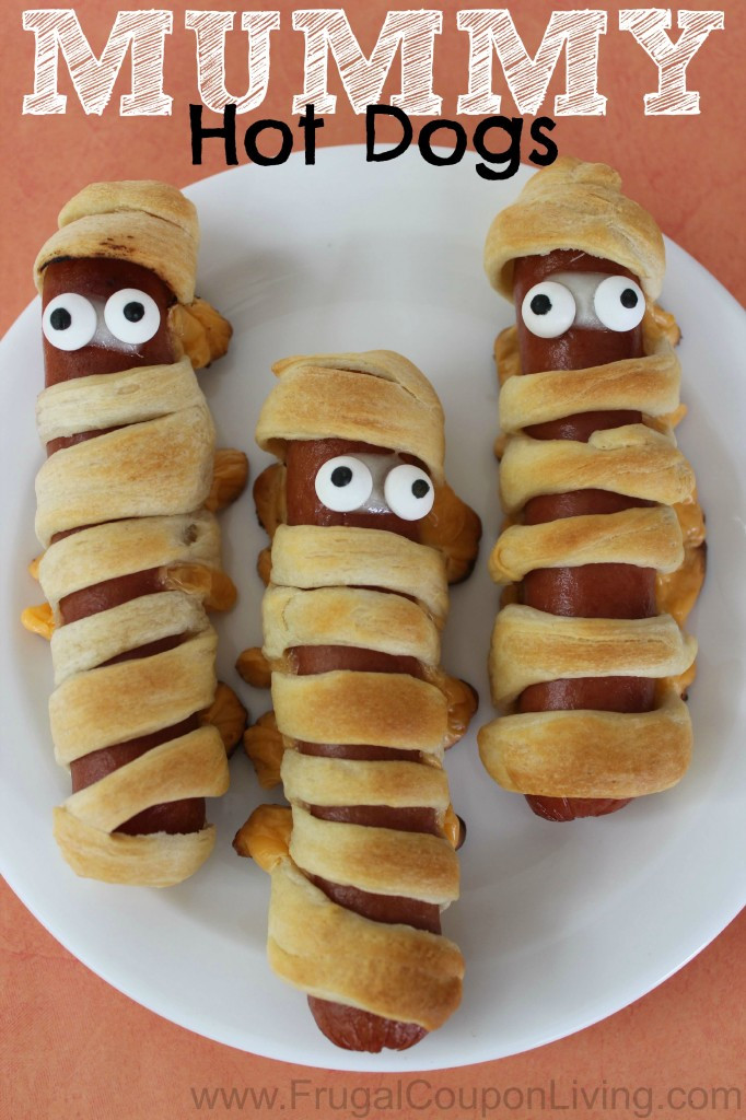 Halloween Hot Dogs
 Halloween Mummy Hot Dogs with Crescent Rolls