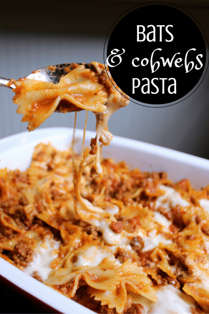 Halloween Main Dishes For Potluck
 Bats and Cobwebs Baked Pasta Recipe Cleverly Simple