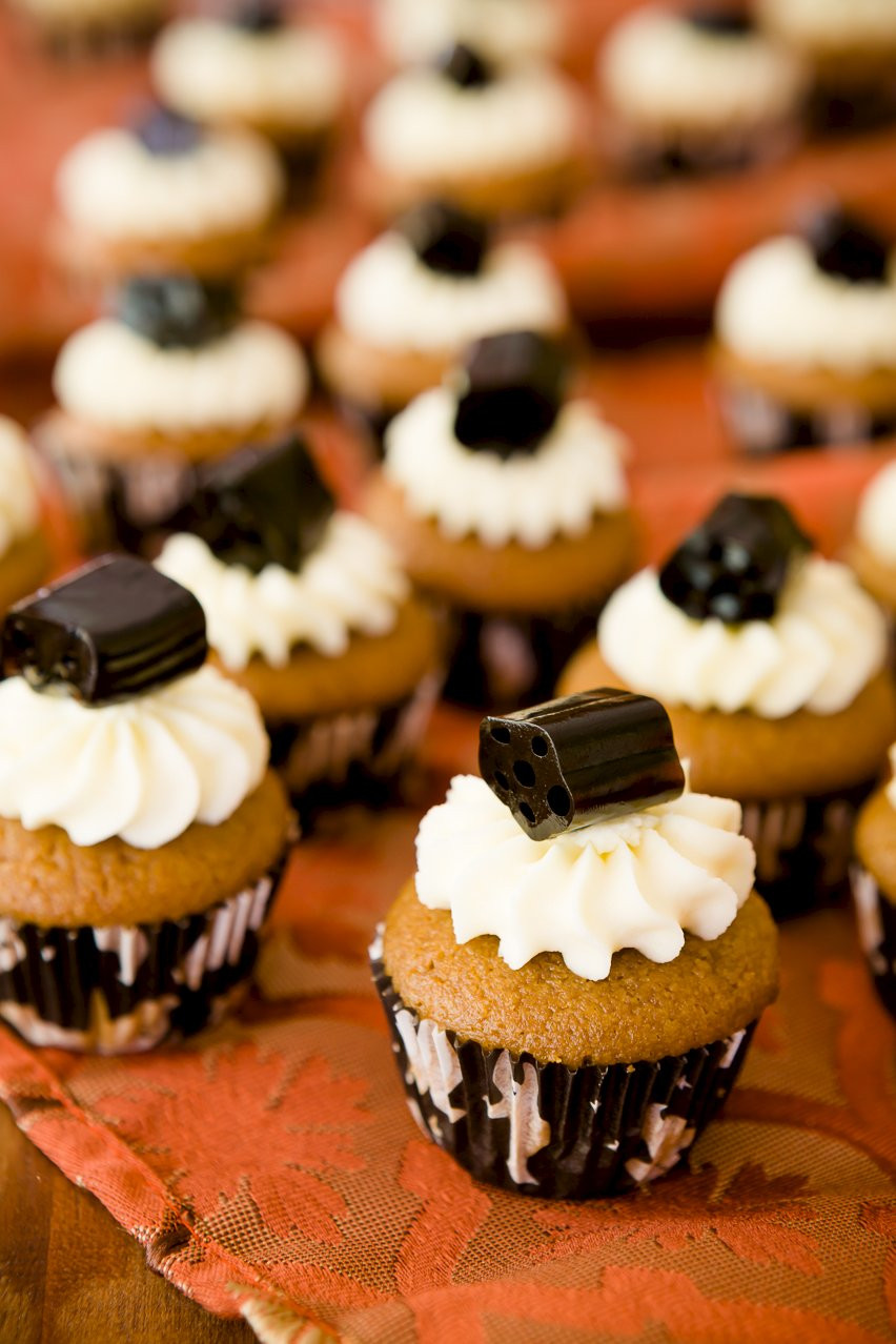 Halloween Mini Cupcakes
 Mini Black Licorice Cupcakes for Halloween