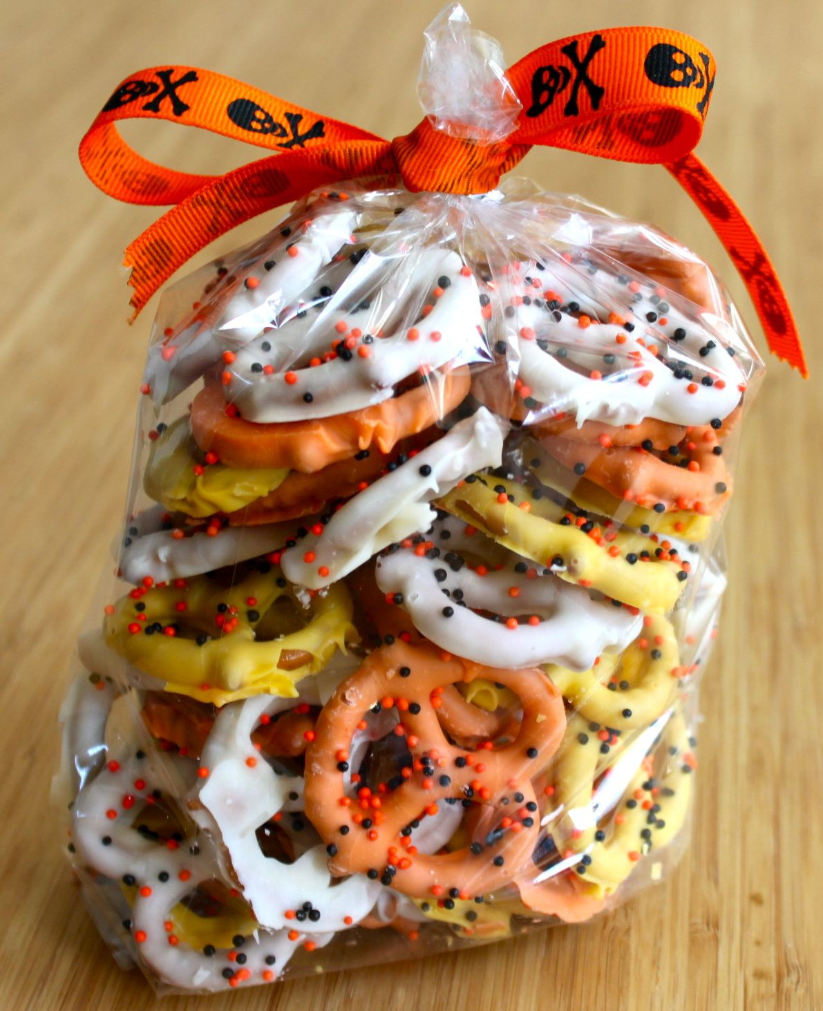 Halloween Pretzels Treats
 Baked Perfection Candy Corn themed Chocolate Covered Pretzels