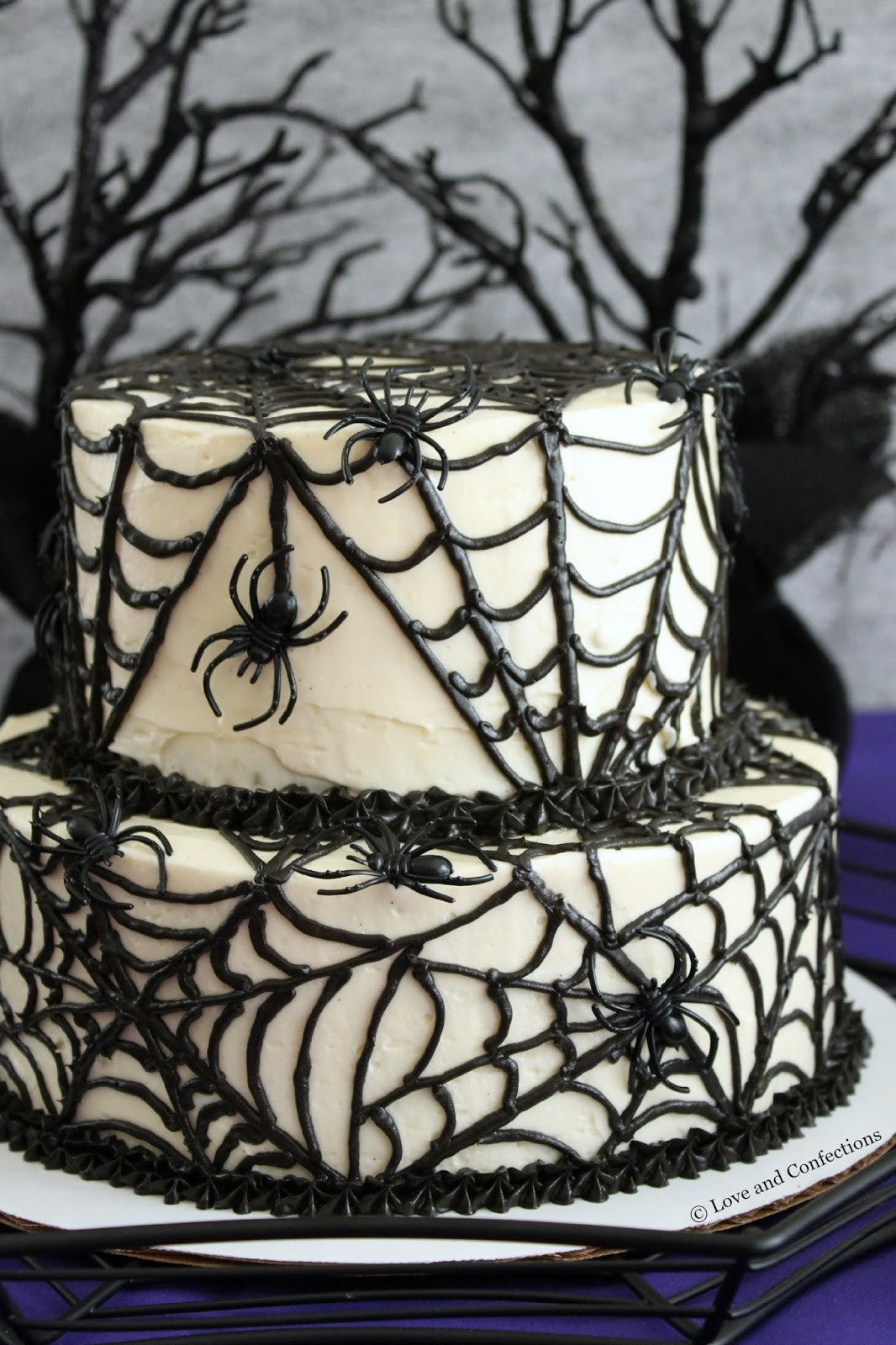 Halloween Spider Cakes
 Love and Confections Black Velvet Spider Cake