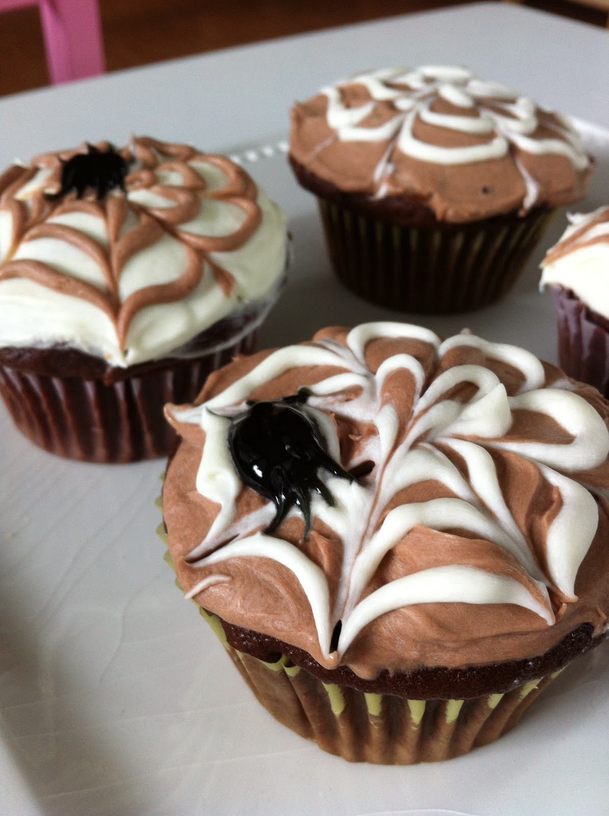 Halloween Spider Cupcakes
 The Art of fort Baking Halloween Spider Web Cupcakes