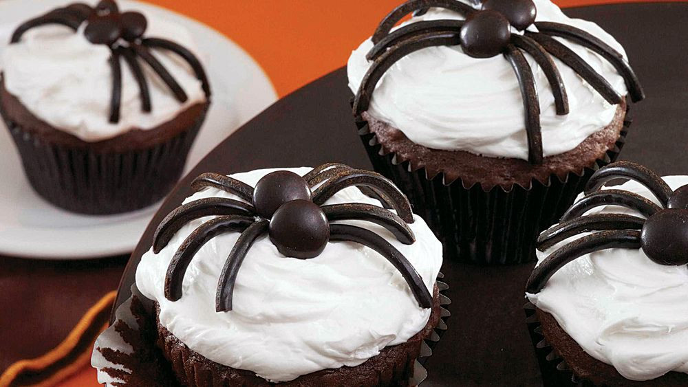 Halloween Spider Cupcakes
 Black Spider Cupcakes recipe from Pillsbury