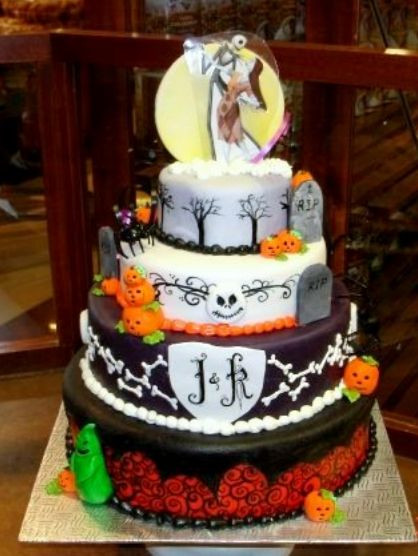 Halloween Themed Wedding Cakes
 Four tier Halloween theme wedding cake JPG