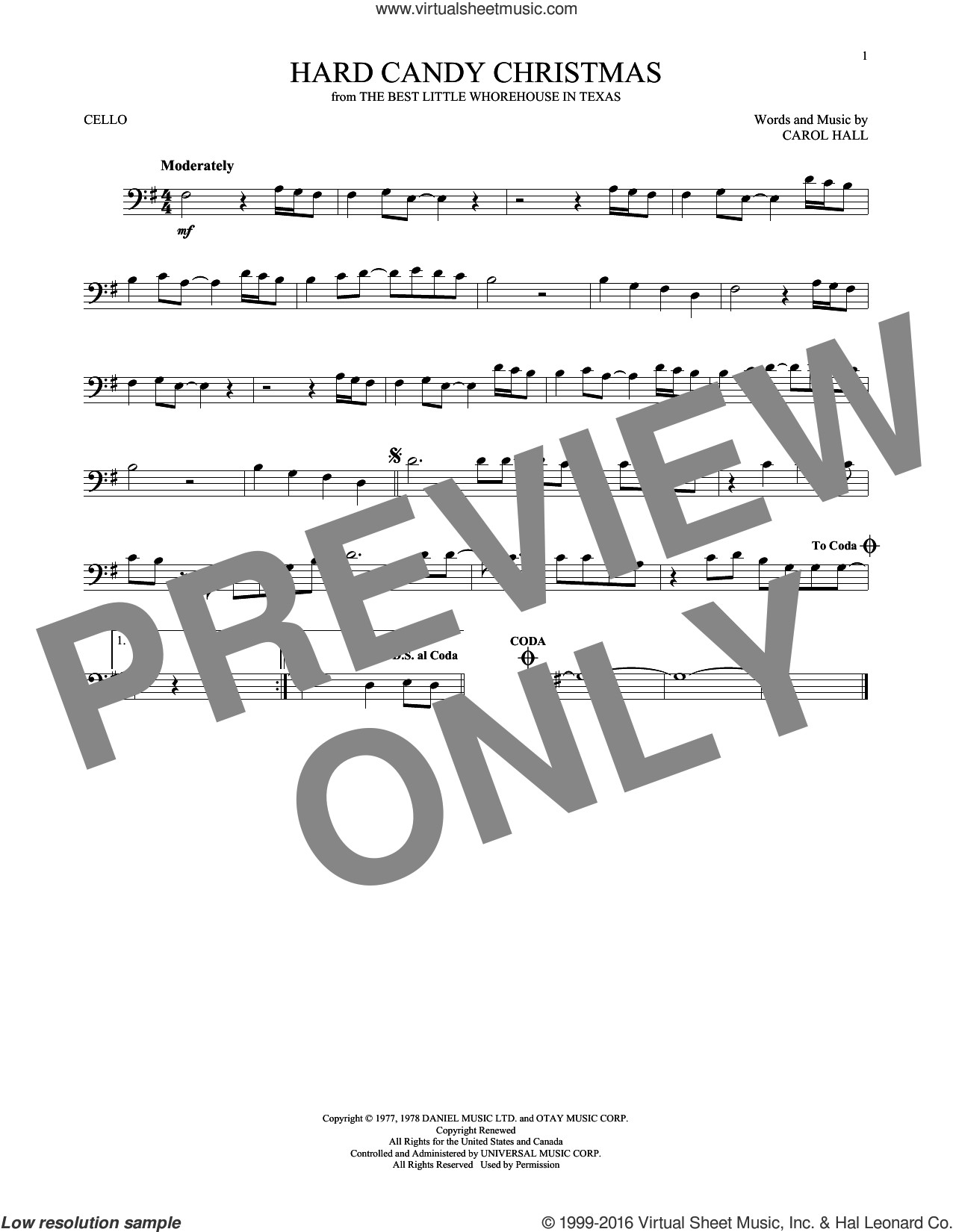 Hard Candy Christmas Song
 Parton Hard Candy Christmas sheet music for cello solo [PDF]