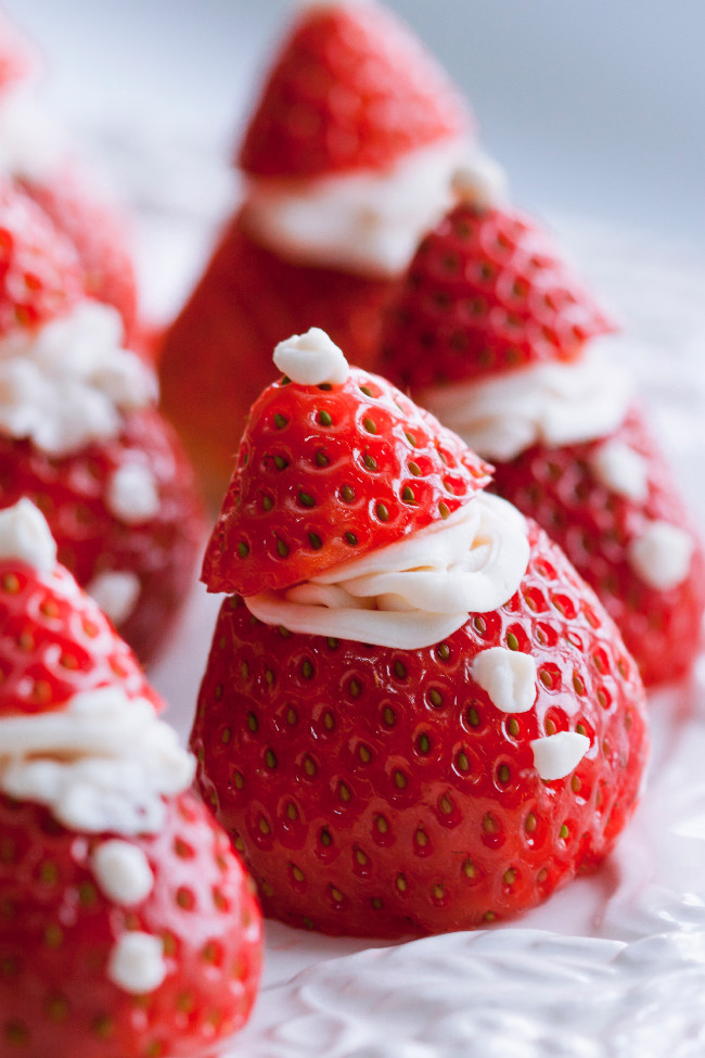 Healthy Christmas Snacks
 Make Strawberry Santas as a Healthy Christmas Snack
