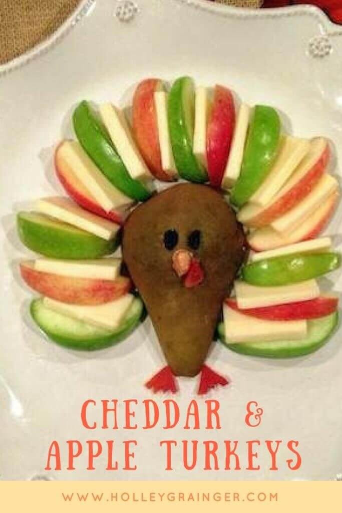 Healthy Thanksgiving Snacks
 Kid Friendly Turkey Appetizer with Pears Apples & Cheddar