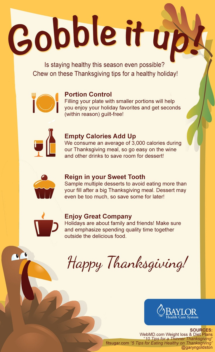 Healthy Thanksgiving Tips
 Baylor Health Care System would like to wish everyone a