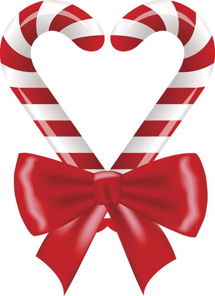Heart Candy Christmas
 Holiday Christmas Candy Cane Heart with Bow Vinyl Decal