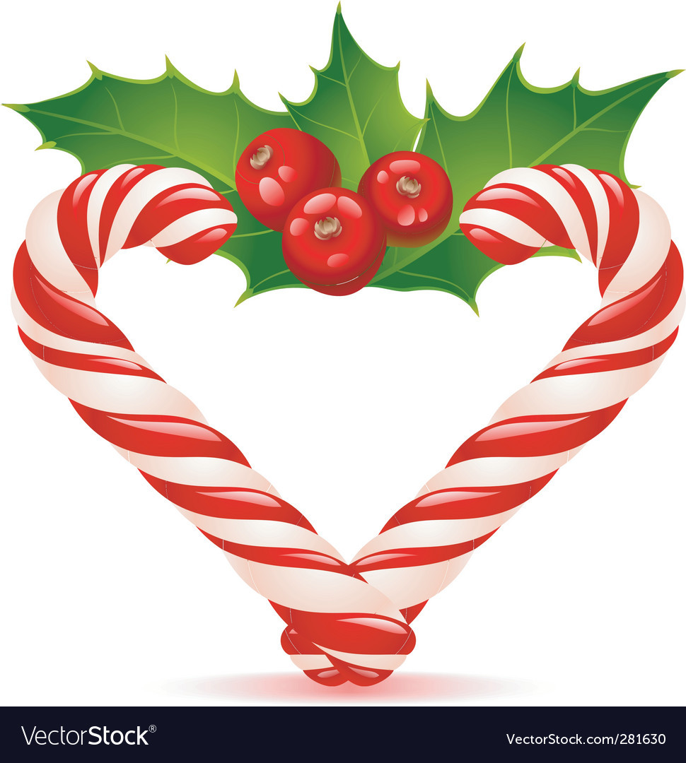 Heart Candy Christmas
 Christmas heart candy canes vector by denis13 Image