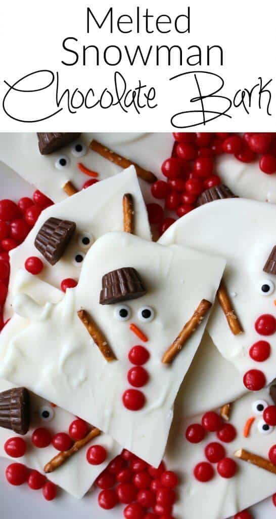 Kids Christmas Desserts
 Melted Snowman Chocolate Bark Princess Pinky Girl